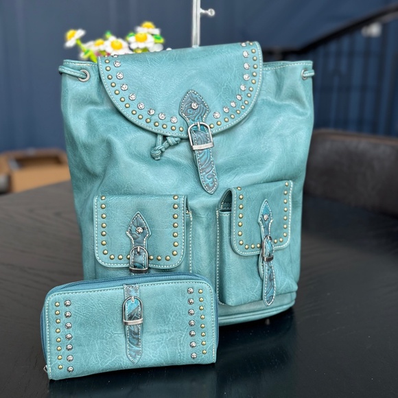 American Bling by Montana West Handbag and Wallet Set NWT - Picture 1 of 7